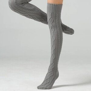 Over the knee grey high socks